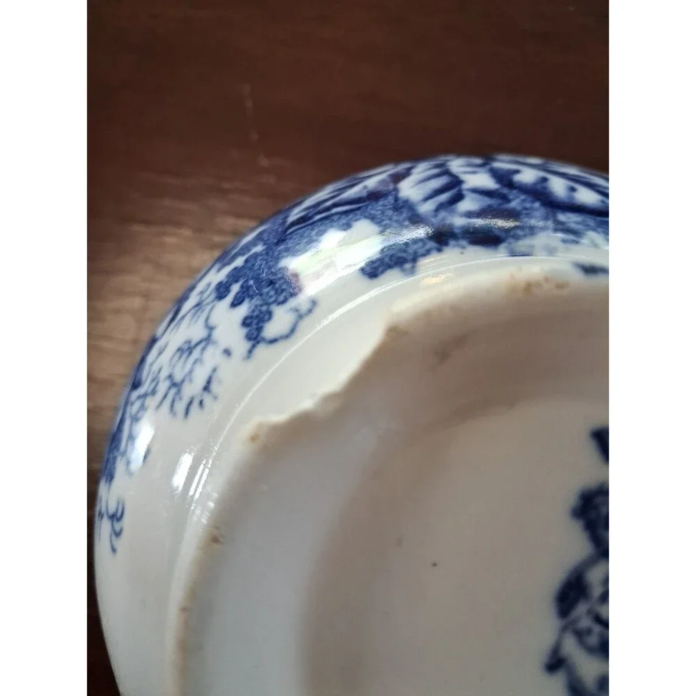Antique 1800s Royal Bonn Germany WILDROSE Blue Transfer Ware 5